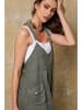 Plume Lniane ogrodniczki "Bridget" w kolorze khaki