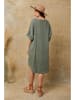 Fleur de Lin Leinen-Kleid "Cadence" in Khaki