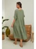 Fleur de Lin Leinen-Kleid "Lantana" in Khaki