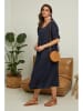 La Compagnie Du Lin Leinen-Kleid "Lantana" in Dunkelblau