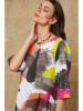 Fleur de Lin Leinen-Kleid "Quincy" in Weiß/ Bunt