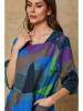 Fleur de Lin Leinen-Kleid "Quincy" in Blau/ Bunt