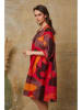 Fleur de Lin Leinen-Kleid "Quincy" in Rot/ Braun/ Orange