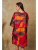Fleur de Lin Leinen-Kleid "Quincy" in Rot/ Braun/ Orange