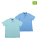 The Time of Bocha 2-delige set: poloshirts turquoise/lichtblauw