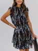 Milan Kiss Jurk zwart/wit/blauw