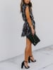 Milan Kiss Jurk zwart/wit/blauw