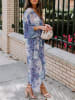 Milan Kiss Kleid in Blau/ Weiß