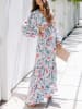 Milan Kiss Kleid in Creme/ Blau/ Rosa