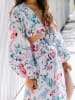 Milan Kiss Kleid in Creme/ Blau/ Rosa