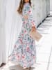 Milan Kiss Kleid in Creme/ Blau/ Rosa