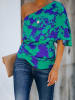 Milan Kiss Bluse in Grün/ Blau