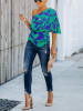 Milan Kiss Bluse in Grün/ Blau