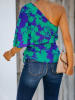 Milan Kiss Bluse in Grün/ Blau