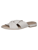 Caprice Skórzane klapki "Monaco" w kolorze biało-kremowym