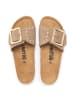 billowy Leren slippers beige