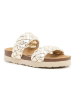 billowy Leder-Pantoletten in Gold