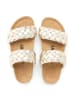billowy Leder-Pantoletten in Gold