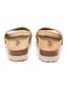 billowy Leder-Pantoletten in Beige