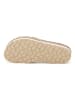 billowy Leder-Pantoletten in Beige