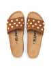 billowy Leren slippers lichtbruin
