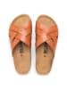 billowy Leren slippers lichtbruin