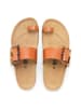billowy Leren teenslippers lichtbruin