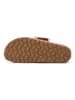 billowy Leren teenslippers lichtbruin