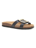 billowy Leren slippers zwart/goudkleurig