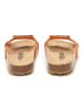 billowy Leder-Pantoletten in Orange