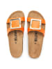 billowy Leder-Pantoletten in Orange
