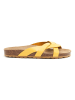 billowy Leren slippers geel