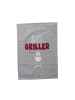 Boltze 2-delige set: theedoeken "Grillzeit" lichtgrijs/rood - (L)70 x (B)50 cm