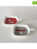 Boltze 2er-Set: Servierteller "Grillzeit" in Rot/ Hellgrau - (L)24 x (B)17 cm
