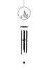 Boltze Dzwonki wietrzne (2 szt.) "Fenja" w kolorze czarno-jasnoszarym - wys. 73 cm