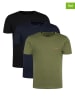 Hugo Boss 3er-Set: Shirts in Dunkelblau/ Khaki/ Schwarz