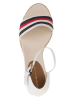Tommy Hilfiger Skórzane sandały w kolorze kremowym na koturnie