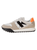 Calvin Klein Leder-Sneakers in Creme/ Beige/ Orange