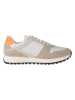 Calvin Klein Leder-Sneakers in Creme/ Beige/ Orange