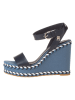Tommy Hilfiger Shoes Leder-Keilsandaletten in Dunkelblau/ Hellblau