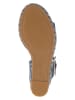 Tommy Hilfiger Shoes Leder-Keilsandaletten in Dunkelblau/ Hellblau