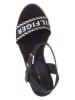 Tommy Hilfiger Shoes Leder-Keilsandaletten in Dunkelblau