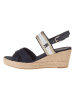 Tommy Hilfiger Shoes Leder-Keilsandaletten in Dunkelblau