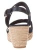Tommy Hilfiger Shoes Leder-Keilsandaletten in Dunkelblau