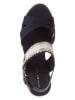 Tommy Hilfiger Shoes Leder-Keilsandaletten in Dunkelblau