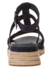 Tommy Hilfiger Shoes Leder-Keilsandaletten in Dunkelblau
