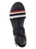 Tommy Hilfiger Shoes Leder-Keilsandaletten in Dunkelblau