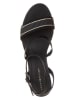 Tommy Hilfiger Skórzane sandały w kolorze czarnym na obcasie
