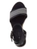 Tommy Hilfiger Shoes Leder-Keilsandaletten in Dunkelblau