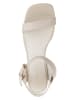 Tommy Hilfiger Skórzane sandały w kolorze białym na obcasie